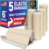 Premium Elastic Bandage Wrap - 6” (5pk) - Strong Compression