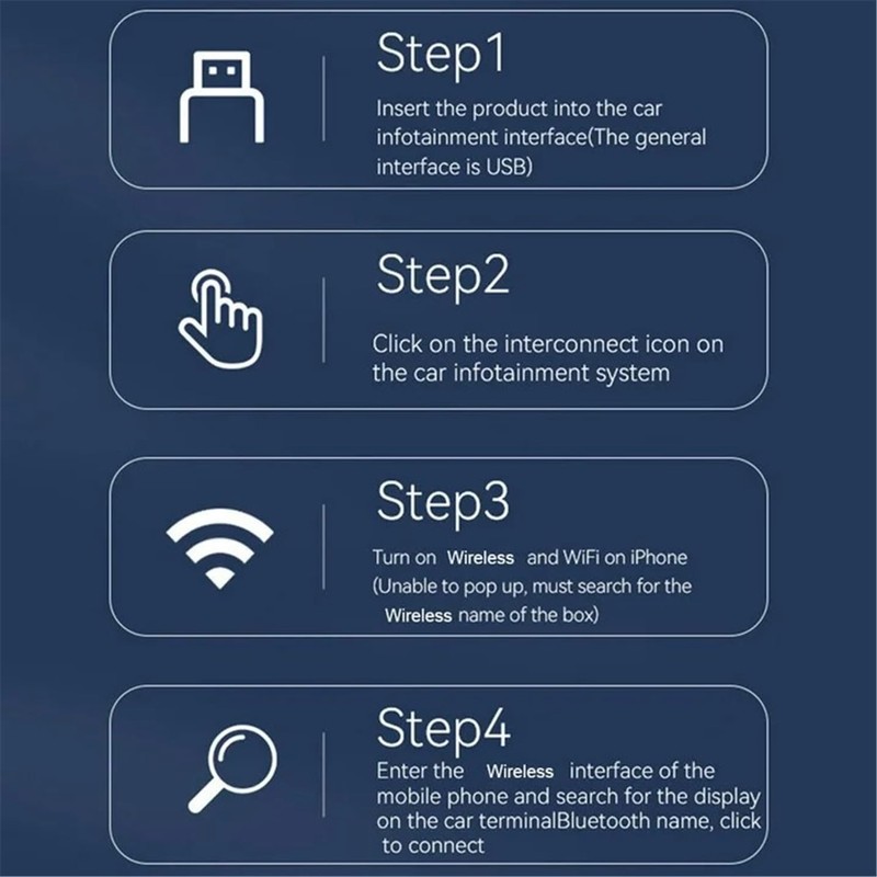 Wireless CarPlay Android Auto Adapter - Type-C USB - Bluetooth