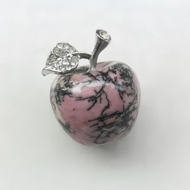 Sunshcat Natural Rhodonite 1.18 Inchs Apple Crystal and Healing Stone Statues,Room Decoration Christmas Decorations Thanksgiving Gifts Office Gifts Collectibles