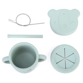 Collective Parallel Toddler Snack & Sippy Cup 2-in-1, BPA Free Cup for Baby 6 Month+, 9 Ounce, Blue