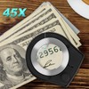 45X Jewelry Magnifier with 6 Light, Rechargeable Desktop Portable Coin