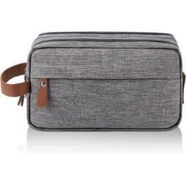 Mens Toiletry Bag, Bathroom Bag, Oxford Cloth Toiletry Bag for Men, Portable Travel Shaving Dopp Kit,Water-Resistant Cosmetic Bag Travel Organizer Storage for Accessories, Gray