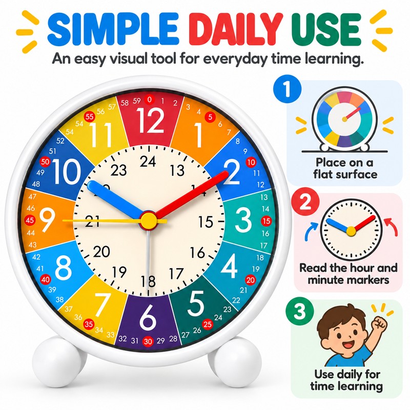 Cute Cartoon Alarm Clock for Kids and Students – Silent