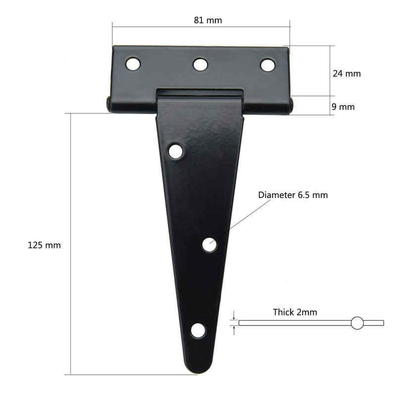 LUCKYBEE Door Hinges Heavy Duty T-Hinge Hinges 5" Length School