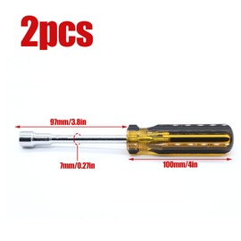 Auvotuis 2Pcs 9mm Socket Wrench Screwdriver, Hexagon Nut Driver with Steel Cushion Grip for Easy Hand-Making and Repair Projects