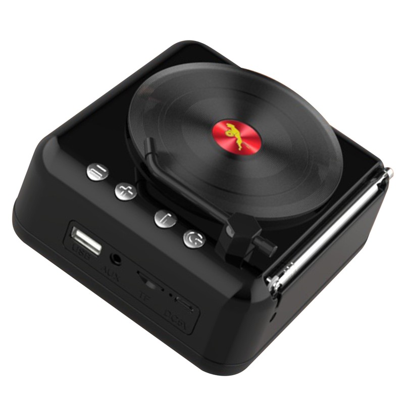 Vinyl Record Bluetooth Speaker Innovative Mini FM Radio HiFi Stereo