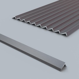 CRYSFLOA 10 PCS Peel and Stick Aluminum Tile Trim 12 inch Decorative Kitchen Backsplash Metal Edge Self Adhesive Tile Liner 12''x0.4'' Pack of 10 Gray