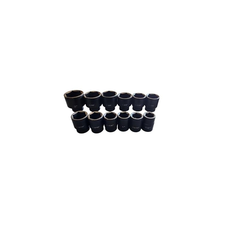 22pc 3/4" Drive Impact Socket Assortment Set Standard SAE 7/8"-2"