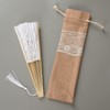 iZoeL Hand Fan Lace White Fan Wedding Fan Bridal Fan