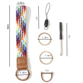 LVYOUME Elastic Keychain Wristlet with Detachable Wrist Lanyard, Cute Bag Charms for Handbags, ID Badge Holder for Women, Teacher Lanyard & Purse Accessories(Purple)