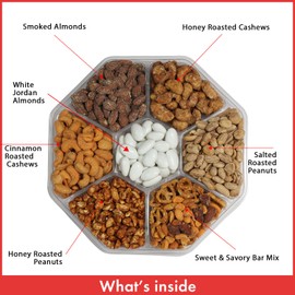 Gourmet Flavored Nuts Gift Tray - Gourmet Basket - Variety of Sweet, Roasted, Salted and Flavored Nuts - Fancy Food Gift for Birthday, Thank You, Sympathy, Anniversary, Get Well
