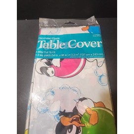 contempo colours Vintage Tiny Toons Plastic Tablecloth Table Cover Looney Tunes Babies 54" x 96"