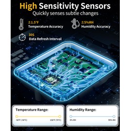 TimDonki Digital Hygrometer with Max and Min Records 10s Fast Refresh Accurate-Hygrometer Room Thermometer Indoor for Home/Bedroom/Baby Room/Office/Greenhouse/Cellar (Black)