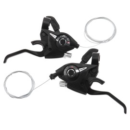 LT Easiyl 1 Pair 3x7 Bicycle Brake Levers Gear Lever 21 Speed Gear Lever Set with Gear Cables Gear Indicator for Mountain Bike Folding Bike City Bikes Racing
