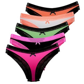 Lemila Microfibre Briefs Pack of 5, 1 x pink, black, green, white, orange