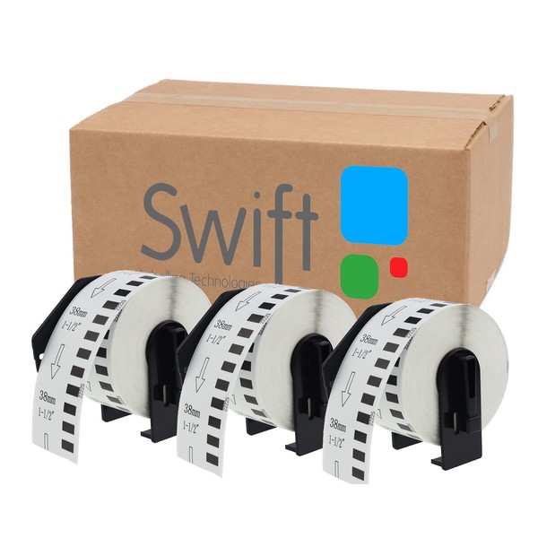 3 x Compatible DK-22225 38mm x 30.48m White Thermal Continuous