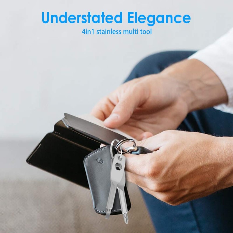 Screwdriver Keyring Set Comprise Flathead Screwdriver and Phillips Screwdriver&Wrench Tool,Portable