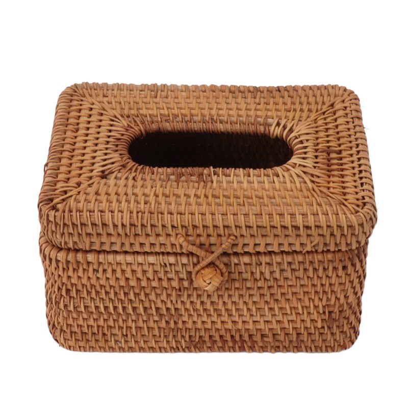 Rectangular Rattan Tissue Box Cover Rattan Woven Tissue Box Holder
