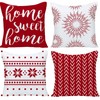 GUHOO Red Geometric Pillow Covers 18x18 Set of 4, Decorative