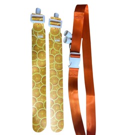 Flag Football Belt Accesories (Oranges Design Complete Set (Belt 2 sockets and 2 flags))