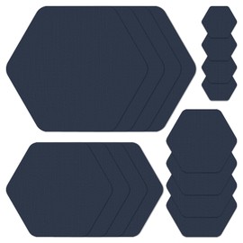 16PCS Down Jacket Repair Patch, Self Adhesive Nylon Fabric Repair Patch Tape for Down Jackets, Coats, Tents Clothing Repair Tape - Navy Blue