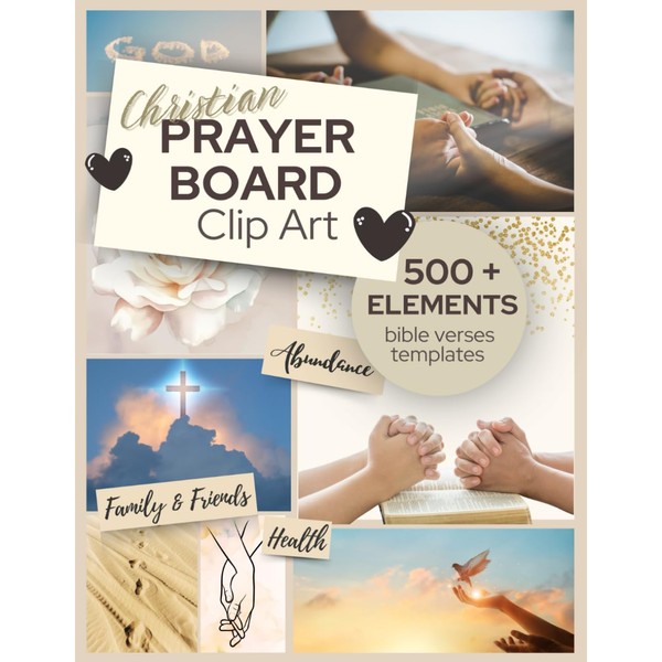 Chriastian Prayer Board Clip Art Book: 500+ Elements with Devotional