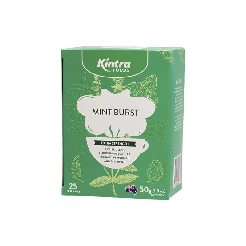 Kintra Foods Extra Blend Mint Burst Tea 25 Teabags, 50