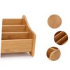 FOMIYES Bamboo Storage Multi-function Organizer Three Grids for Desk Use