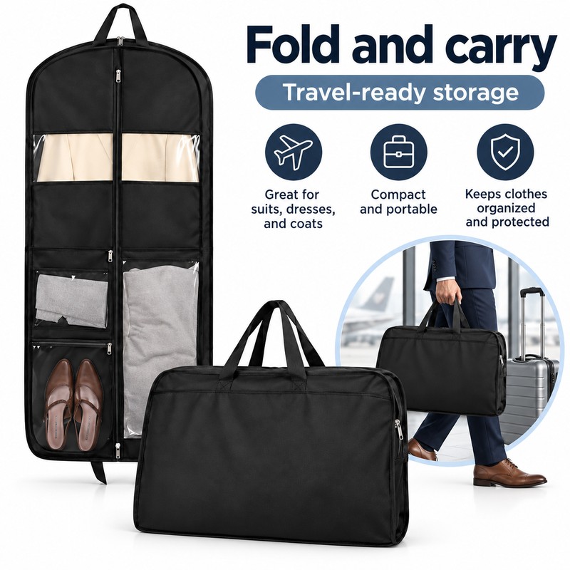 Reusable Hanging Garment Bags – Waterproof Dustproof Zippered Clothes Covers