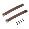PATIKIL 7" Leather Drawer Pulls with Iron Sheet, 2 Pcs