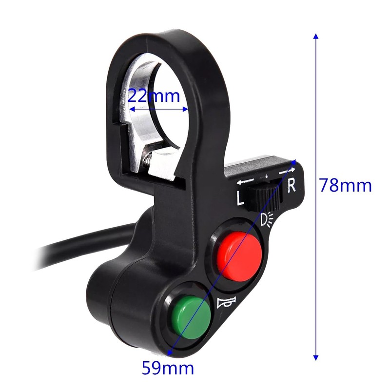 M51C 12V Motorcycle Handlebar Switch - Waterproof On/Off Switch for