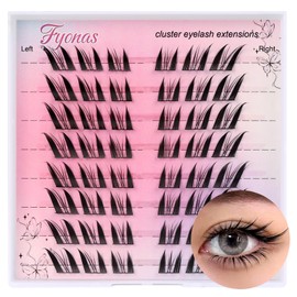 Fyonas Fyonas Manga Lash Clusters Left & Right Eyelash Clusters Fox Eye Cluster Eyelash Extensions 48Pcs C Curl Anime Lashes Clusters Cat Eye Style Individual Lashes DIY at Home (Dishy)