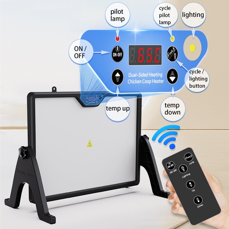 180W Chicken Coop Heaters, Brooder Heater for Chick Adjustable Temp