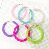 Acrylic Cute Candy Crystal Chips Wrapped Hoop Earrings Colorful Transparent