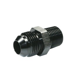 BLACKHORSE-RACING 8AN to 3/8 NPT Male Hose Fitting Adapter, Universal Aluminum Flare Male 8AN to 3/8'' NPT Union Fuel Oil Line Pipe Connector Black Anodized