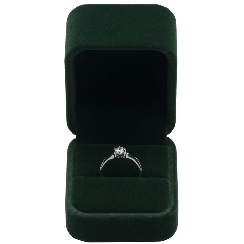 POKOFO Classic Velvet Engagement Ring Box Earring Jewelry Case Gift