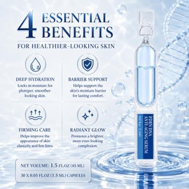 Salmon DNA PDRN Serum 30 Ampoules, Korean PDRN Face Serum with 5000ppm Salmon Egg DNA, 3000ppm Sodium DNA, Collagen and Elastin, Hydrating Firming Brightening Anti Aging Skin Care, 0.05 fl oz x 30