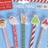 5 Pack Christmas Pencils with Novelty Character Eraser Tops