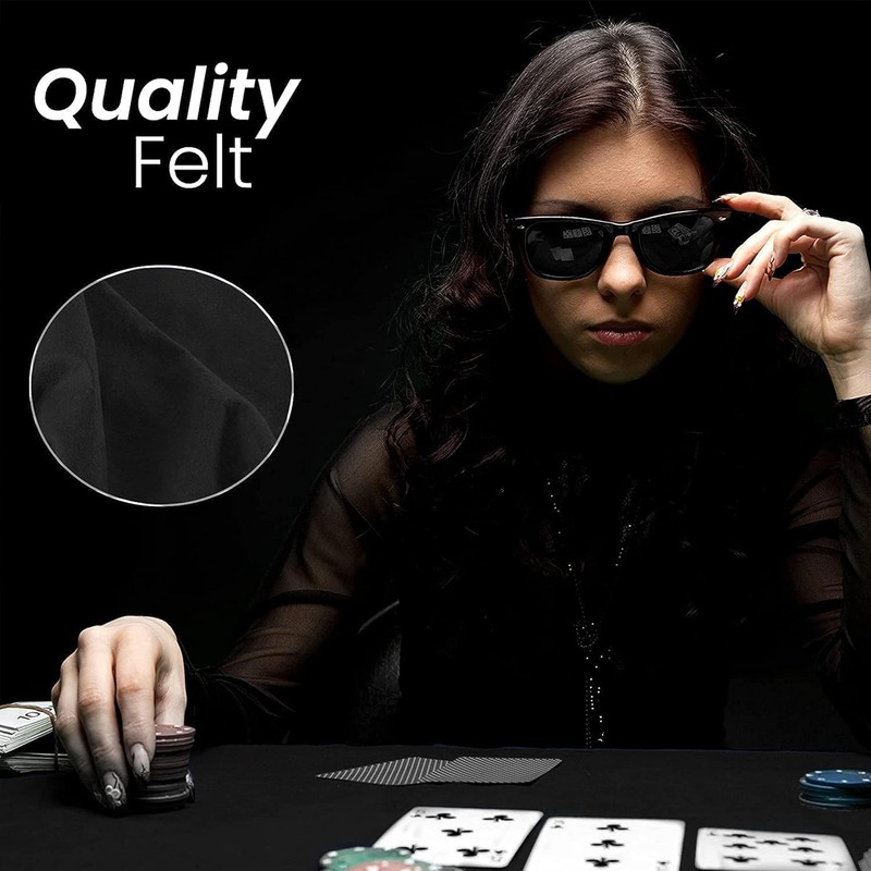 Felt Card Table Game Cover Tablecloth Elastic Fitted Fits Oval