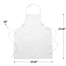 Hi loyaya 12 pack Bib White Aprons with Pockets for Women Men Adult Chef Bulk Kitchen Aprons for Cooking Baking Painting