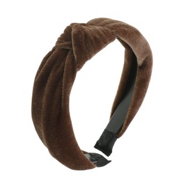 Velvet Knotted Headbands for Women (Light Brown)