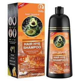 Chestnut Brown Hair Dye Shampoo 3 in 1 for Women & Men 100% Gray Hair Coverage - Herbal Ingredients Natural Plant Hair Color - Hair Dye in Minutes 500ML