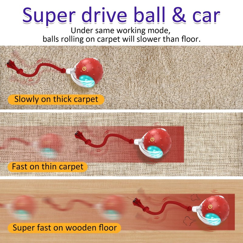 Giociv Interactive Cat Toys Ball for Indoor Cats Fast Rolling