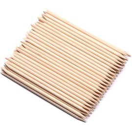 Nail wooden sticks,Orange Wooden Stick, 4.5 inch Cuticle Pusher Remover Cuticle Sticks,Double Heads Multi Functional Cuticle Pusher Remover Nail Cleaning, Manicure Pedicure Tool(100 Count)