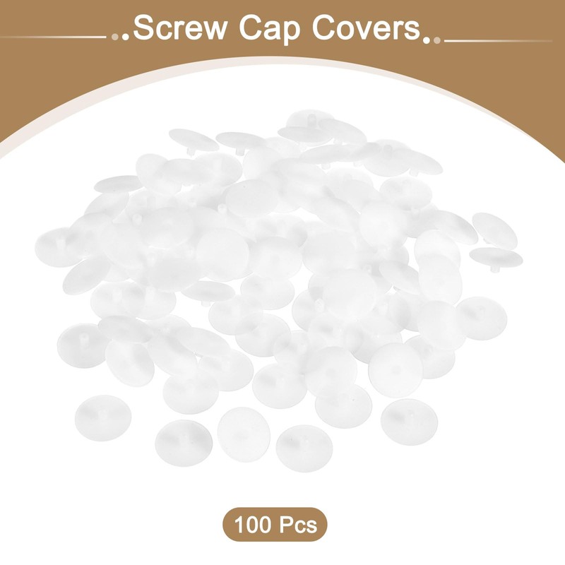 sourcing map 100Pcs Screw Cap Covers, 18 x 4.5mm Plastic
