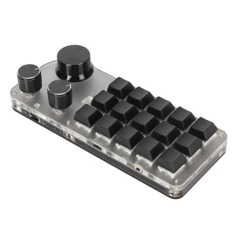 Programmable Keyboard 3 Knobs 15 Keys Portable RGB Bluetooth DIY