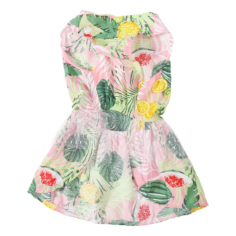 Dog Dress Romantic Classic Leaf Pattern Soft Comfortable Doggie Princess