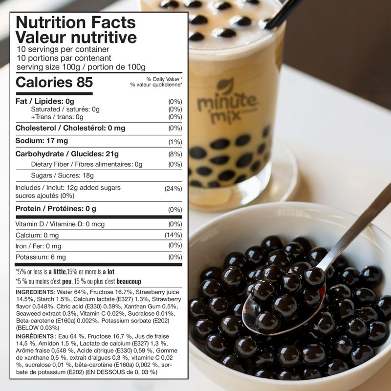Minute-Mix Boba Kosher Quick Cook REAL Tapioca (Brown Sugar) Boba