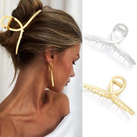 Banatra Claw Clips Gold Hair Clip Large Metal Hair Claw Clip for Thick Hair Accessories for Women and Girls (Pack of 2)