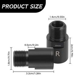 1 Pair of Bicycle Pedal Extenders, 16mm/20mm Extended Spindle Bike Pedal Spacers,MTB BMX Mountain Road Bike Pedal Adapter for Q-Factor Adjustment & Knee Comfort (Black, 20mm)